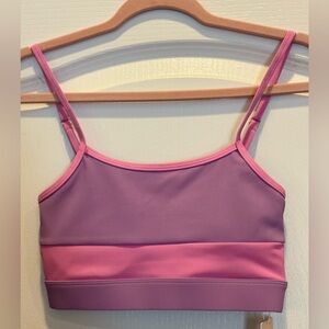 WILO THE LABEL Ribbed Strappy Sports Bra in Lilac and Pink NWT XS